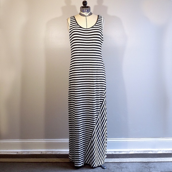 calvin klein striped maxi dress